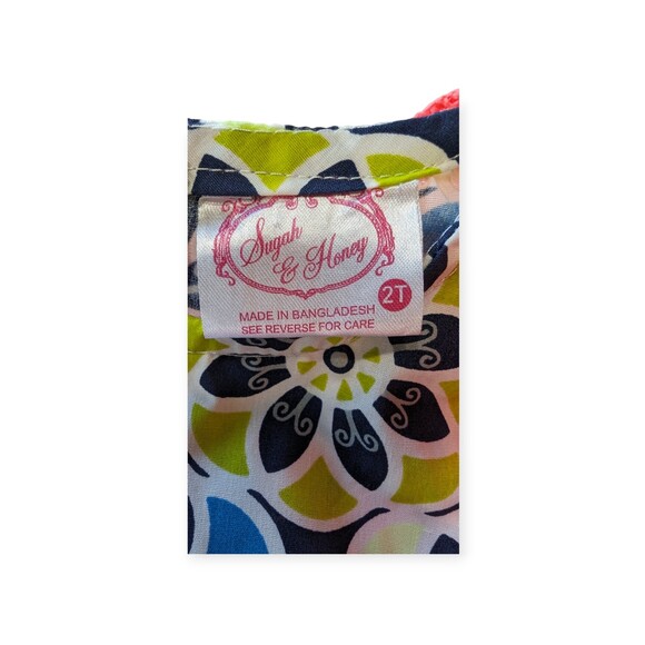 Sugah & Honey Spring Dress With Cardigan Youth Girls Kids 2T Blue Pink 2 Piece - Picture 4 of 8